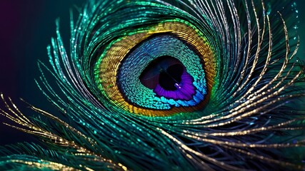 Macro of Single Peacock Feather
