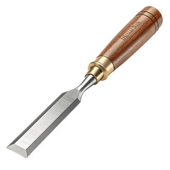 Highly detailed hand chisel carpentry tool for woodworking and craftsmanship isolated image