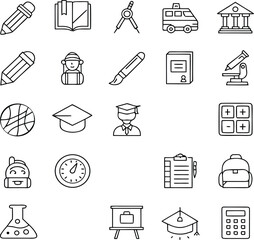 Obraz premium school icons set