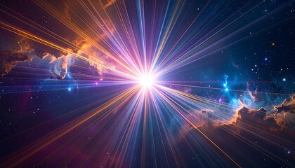 Cosmic ray burst, vibrant nebula