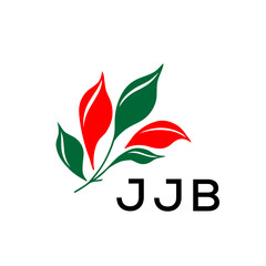 JJB Nature Inspired Minimalist Logo Template, JJB Later Logo, Elegant Botanical Logo with Abstract Leaves, 
