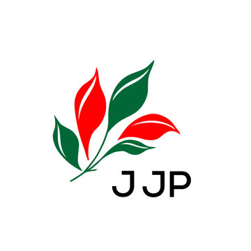JJP Nature Inspired Minimalist Logo Template, JJP Later Logo, Elegant Botanical Logo with Abstract Leaves, 
