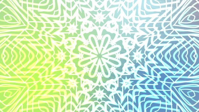 Abstracts Twirls Kaleidoscope A, Animated abstract floral pattern with colorful background in a seamless looping motion,  royalty free stock.
