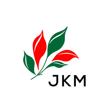 JKM Nature Inspired Minimalist Logo Template, JKM Later Logo, Elegant Botanical Logo with Abstract Leaves, 
