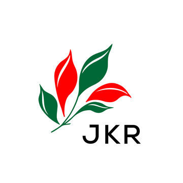 JKR Nature Inspired Minimalist Logo Template, JKR Later Logo, Elegant Botanical Logo with Abstract Leaves, 
