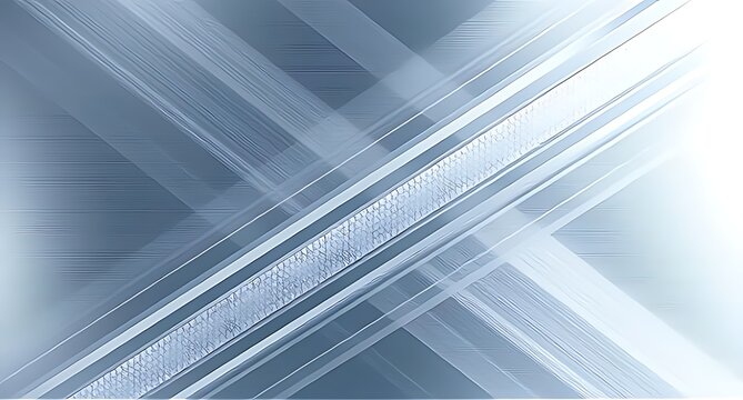 Intersecting luminous stripes across brushed steel create a dynamic crisscross metal background, blending futuristic technology vibes with artistic abstract design for high-tech visuals.