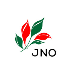 JNO Nature Inspired Minimalist Logo Template, JNO Later Logo, Elegant Botanical Logo with Abstract Leaves, 
