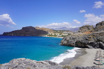 view of the coast of crete greece