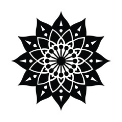 Mandala Silhouette with Diya Shaped Segments