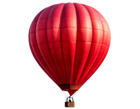 Bright Scarlet Hot-Air Balloon – Floating Adventure Travel Icon PNG
