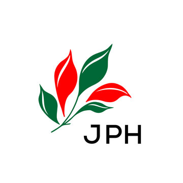 JPH Nature Inspired Minimalist Logo Template, JPH Later Logo, Elegant Botanical Logo with Abstract Leaves, 
