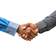 Two people shaking hands in agreement isolated on transparent background