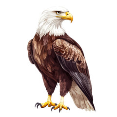 Eagle, watercolor clipart vector, isolated on a white background.