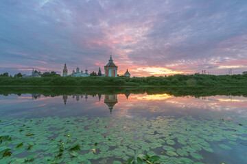 Spaso-Priluksky Monastery in the Vologda Region at Dawn