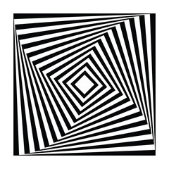 Abstract Black and White Geometric Optical Illusion Square Pattern