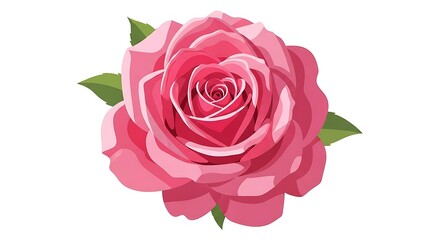 pink rose on white background