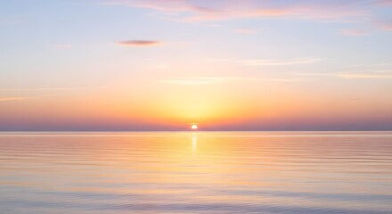 Ocean sunrise with pastel tones and calm water