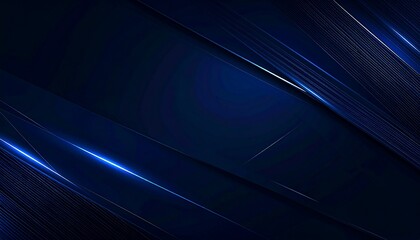 Futuristic dark blue abstract background with glowing diagonal lines and modern geometric patterns, ideal for technology concepts