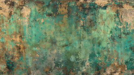 Verdigris Patina on Aged Metal Surface Textured Background