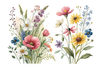 Watercolor Seasonal Wildflower Collection 