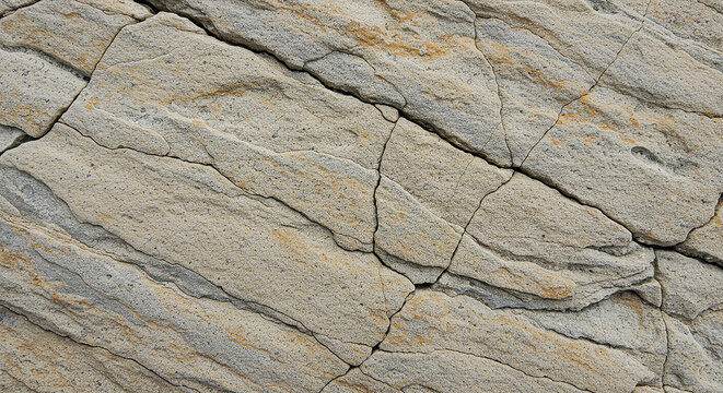Close up view of weathered rock surface with subtle green and tan hues - Powered by Adobe