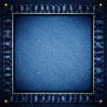 Blue denim square frame