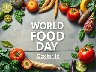 World Food Day Celebration Featuring Fresh Vegetables and Fruits on October 16