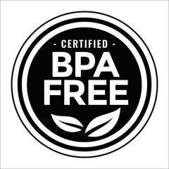 Bpa free certified product label with leaf design Vector