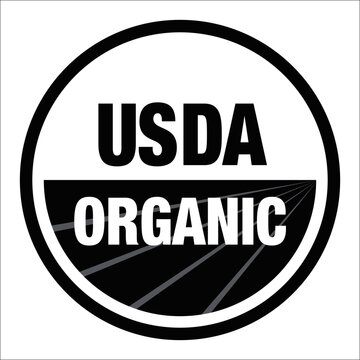 USDA organic certification label for food products Vector