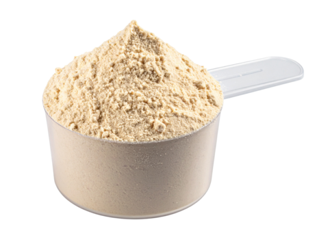  Scoop of Whey Protein Powder with Soft Shadows – Transparent Background