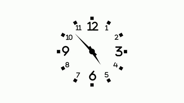 Vintage Analog Clock Animation with Moving Hands
