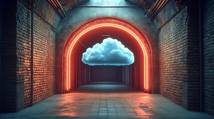 Cloud Gateway Neon Portal to the Digital Realm.
