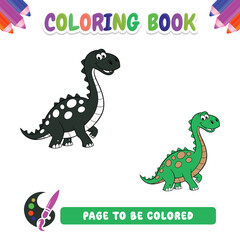 Coloring book for kids, Dainasour vector