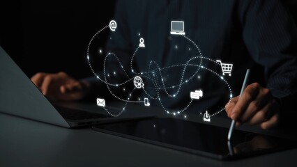 Omnichannel marketing journey showing interaction across media, email, messaging, mobile, ecommerce, and search to enhance customer experience and engagement Marrow