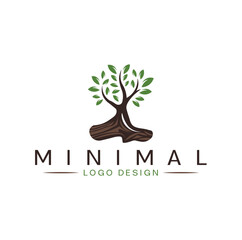 Minimalist Wood and Tree Logo