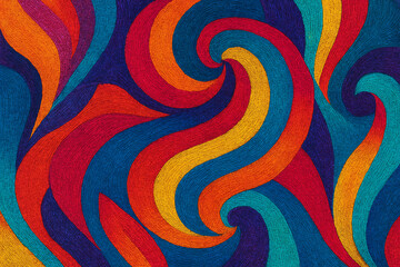 High quality textile abstract design, vibrant colors 