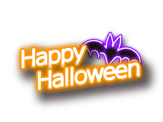 ネオンサイン風のハロウィンのイラスト
