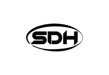 SDH Abstract Modern Lettermark Logo Design.