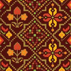 La Dolce Vita seamless pattern. Vector Italian summer food, sardines, picnic, lobster, tomatoes, vine. Cute hand drawn food wrap, Mediterranean kitchen wallpaper, textile design, print, background