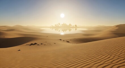 Desert Mirage - A shimmering oasis in the arid landscape. © Istikomah