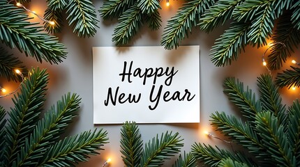 New Year Pine Light Art Print – Festive Holiday Wall Decor