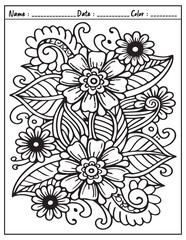 Mandala Coloring Page & Book for Adults and Kid. High resolution (300 DPI), Ready to print on standard 8.5x11-(A4) inch paper With (No Bleed), Black and White. Vector illustration