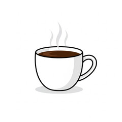 Steaming hot coffee cup illustration perfect for morning routines, cafes, and cozy beverage promotions