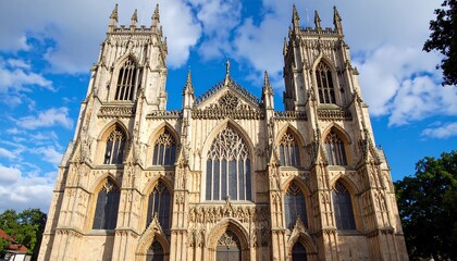 Fototapeta premium Front facade of a historic cathedral