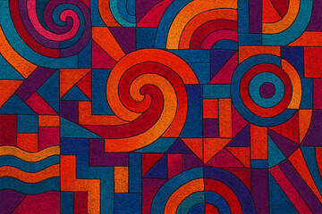 High quality textile abstract design, vibrant colors