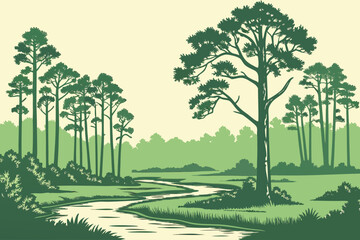 Francis Marion National Forest in South Carolina, coastal forest with cypress swamps and tall pines