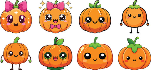 set of funny cartoon vegetables