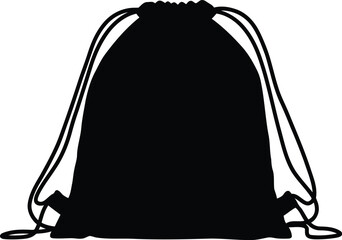 Black drawstring backpack gym bag sports accessory vector