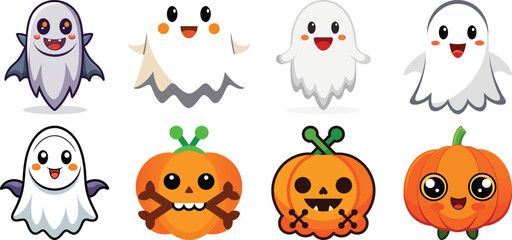 set of halloween pumpkins