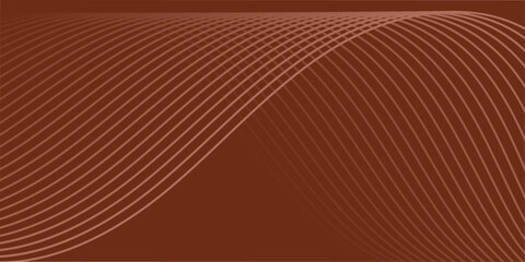 Abstract background with lines and waves. Medium banner size. Element for design isolated. Vector background for brochure, booklet, flyer, poster. Brown gradient